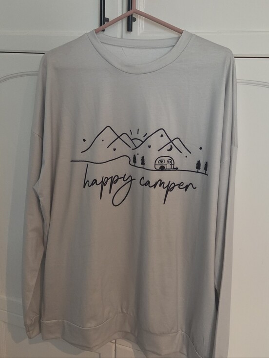 Tops - Happy Camper Graphic Long Sleeve Shirt Oversized Women 2X